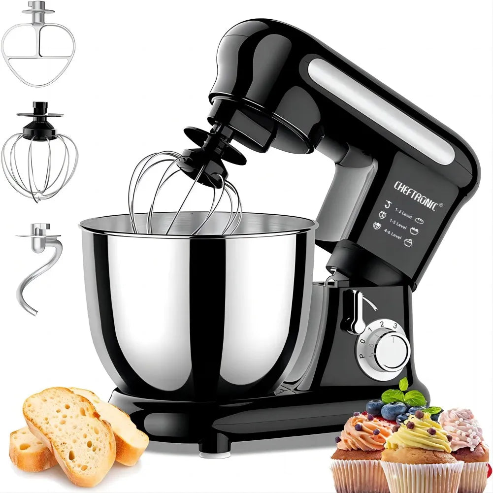 1pc Stand Mixer, Tilt-head Mixers, Kitchen Electric Dough Mixer, For Household Aids, 1000W 3.5L Stainless Steel Bowl (EU plug）