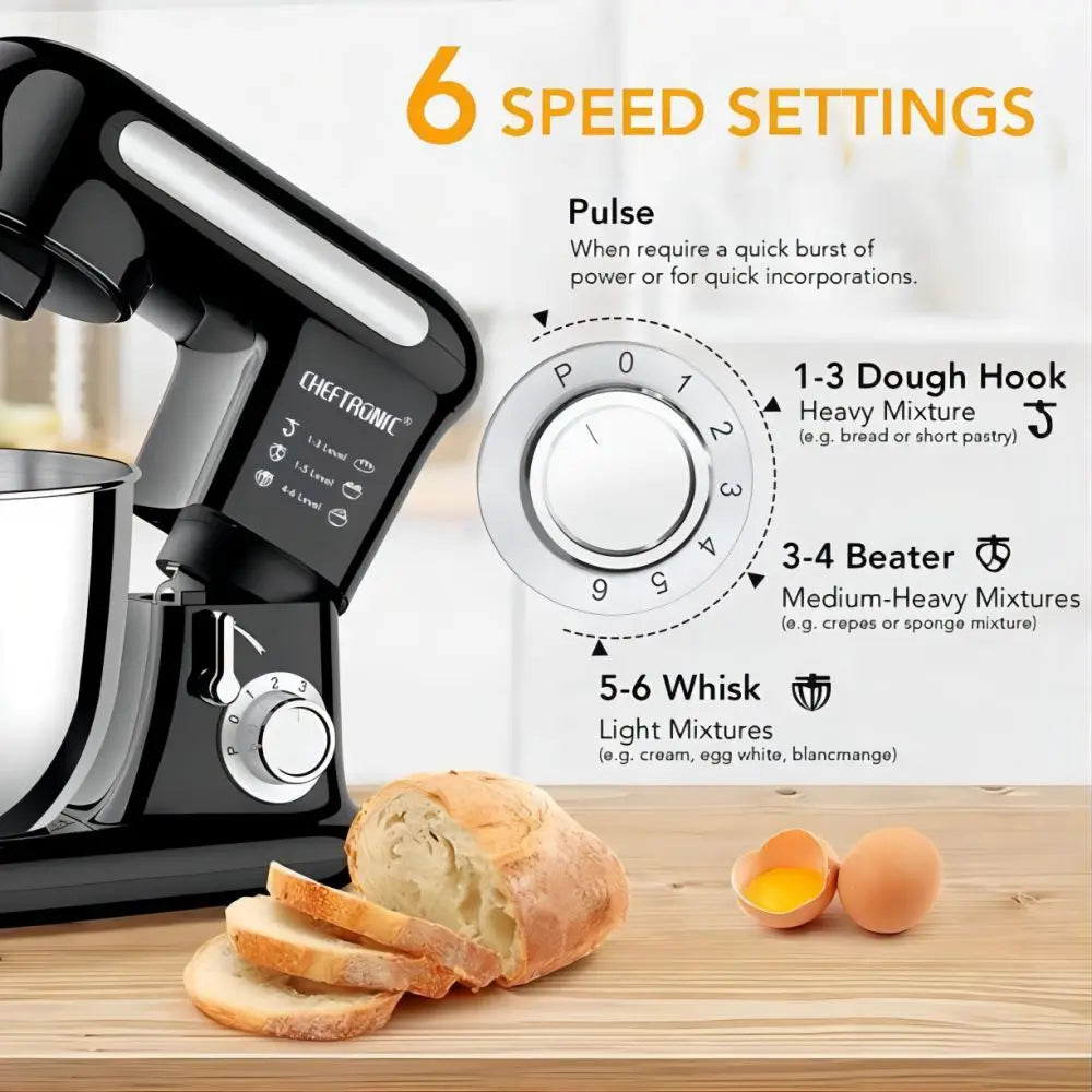 1pc Stand Mixer, Tilt-head Mixers, Kitchen Electric Dough Mixer, For Household Aids, 1000W 3.5L Stainless Steel Bowl (EU plug）